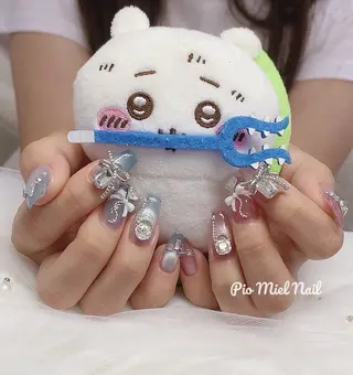 ショート HANA 長さだしのネイルデザイン