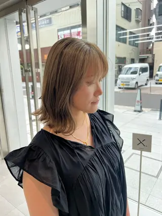 ミディアム カラー 吉沢遣人/レイヤー 艶カラー/パーマのヘアスタイル