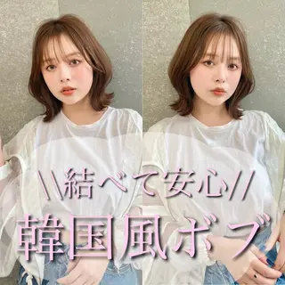 ミディアム カラー ヘアアレンジ ❣️韓国レイヤー ❣️渡部晃輝のヘアスタイル