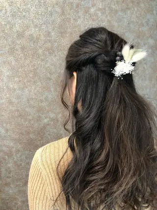 ヘアアレンジ 野咲き 美容室のマツエク・マツパデザイン