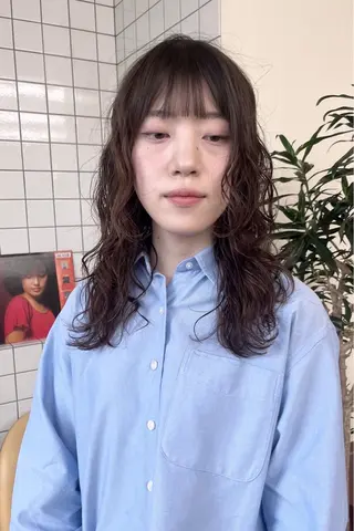 ミディアム パーマ ボブパーマ/パーマ ウルフパーマのヘアスタイル