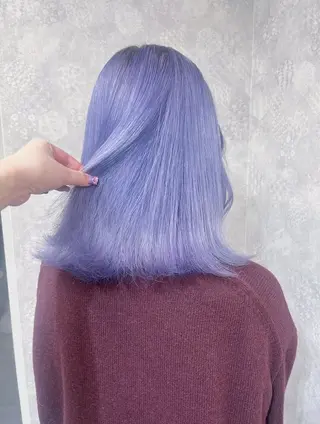 セミロング カラー 韓国レイヤーカット/ 儚げカラーチナツのヘアスタイル