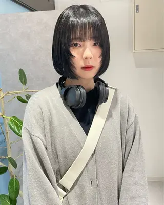 ショート デザインパーマ/ 艶カラー/ボブのヘアスタイル