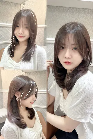 セミロング レイヤー/顔周り /ボブ/銀座/サラのヘアスタイル