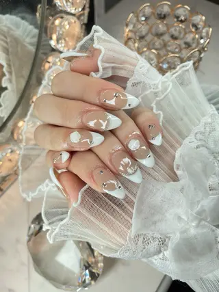 ネイル 23時まで❤︎韓国、 ワンホンネイルのネイルデザイン