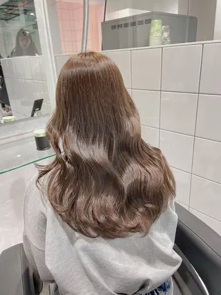 セミロング カラー ✨透明感、艶髪ヘア✨ 韓国ヘア特化💖のヘアスタイル