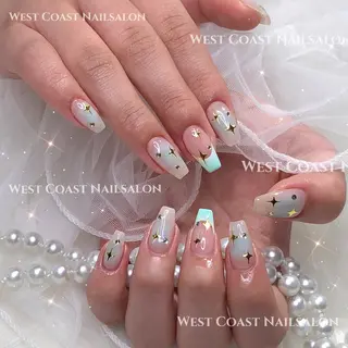 ネイル リボン、ガーリー パーツ放題専門店のネイルデザイン