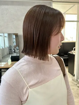 ショート 切りっぱなしボブ/ デザインカラー店長のヘアスタイル