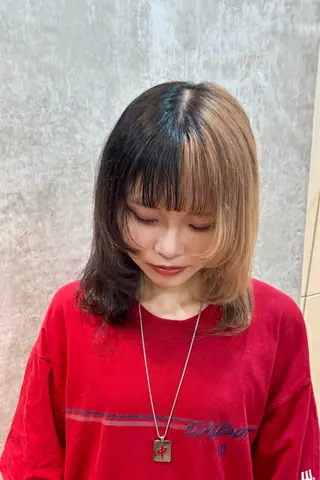 セミロング 羽エクステ/シール エクステ/横浜駅5分のヘアスタイル