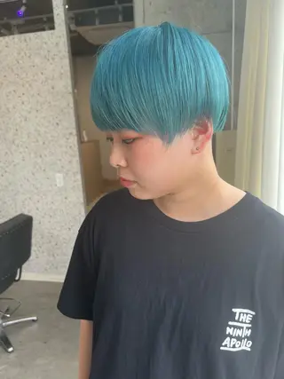 ショート カラー ヘアアレンジ lani ブリーチ /ダブルカラーのヘアスタイル