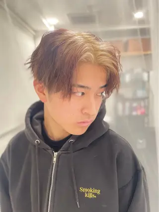 カラー メンズ GaKu/ハイトーン /ブリーチ/レイヤーのヘアスタイル