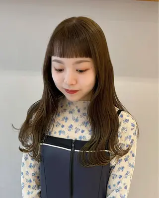 ロング カラー オリーブ/縮毛♡ Natsuno🩰のヘアスタイル