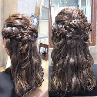 ロング カラー ヘアアレンジ サロンドミルク 原宿のヘアスタイル