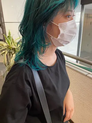 セミロング カラー レイヤー/ベージュ カラー/ハシモトのヘアスタイル