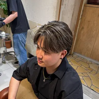 ショート カラー パーマ ヘアアレンジ メンズ シャドウパーマ 石見のヘアスタイル