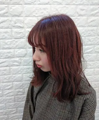 セミロング パーマ ネイル Add9 柳田健登のヘアスタイル