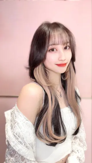 セミロング カラー 顔周り特化/韓国ヘア /レイヤー/吉野幸大のヘアスタイル