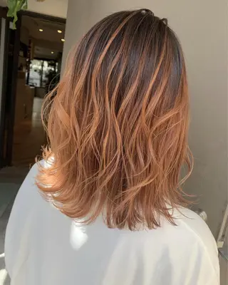 ミディアム カラー 髪質改善will hairdesignのヘアスタイル