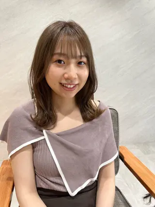 ミディアム 艶ボブ🤎ボブパーマ 透明感カラー\メンズのヘアスタイル