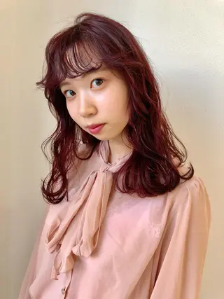 セミロング カラー 岩田 萌那のヘアスタイル