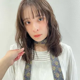 ミディアム カラー 🍊暖色×顔周り 🍊cocoroのヘアスタイル
