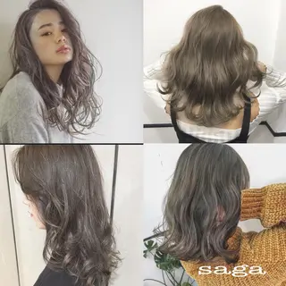 ミディアム 淡色ふんわりhair 新宿satomiのヘアスタイル