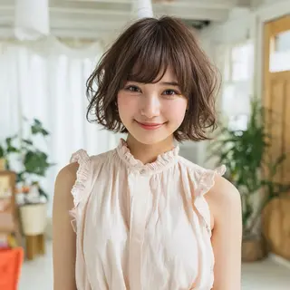 ミディアム カラー パーマ 🌼kubu🍀 Minami🌼のヘアスタイル