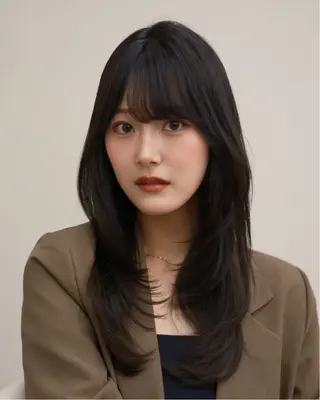 ロング パーマ 藤原 亜美果のヘアスタイル