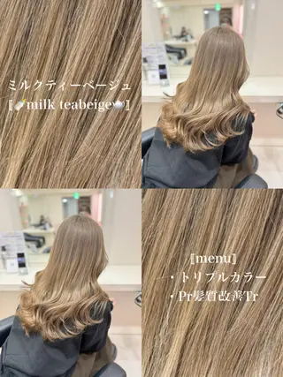 カラー うる艶ハイトーン/ ベージュ/りくと🦔のヘアスタイル
