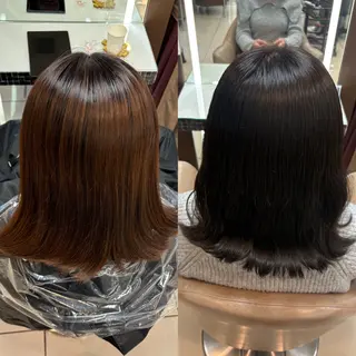 セミロング カラー 羽エクステ/シール エクステ/横浜駅5分のヘアスタイル