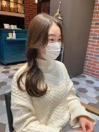 ロング カラー ヘアアレンジ 酸性縮毛矯正🧴韓国 レイヤー/髪質改善のヘアスタイル