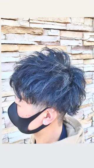 パーマ メンズ 宮下 弦也のヘアスタイル