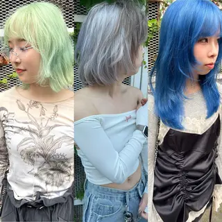 ミディアム カラー 髪質改善ｶﾗｰ ｹｱﾌﾞﾘｰﾁ/ﾀﾑのヘアスタイル