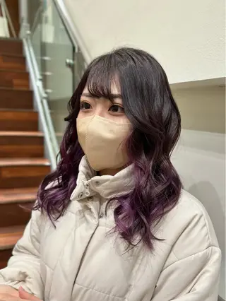 セミロング カラー レイヤー/グレージュ メンズパーマのヘアスタイル