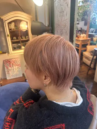 ショート カラー 清水千優/パーマ/透 明感カラー/メンズのヘアスタイル