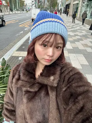 ミディアム カラー 顔まわりカット/艶髪 カラー✨けいとのヘアスタイル