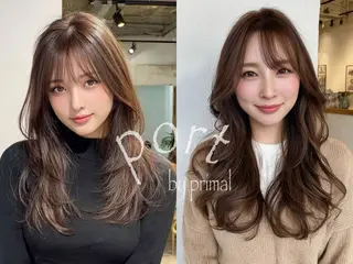 ロング カラー ブリーチ毛縮毛矯正 👑山口のヘアスタイル