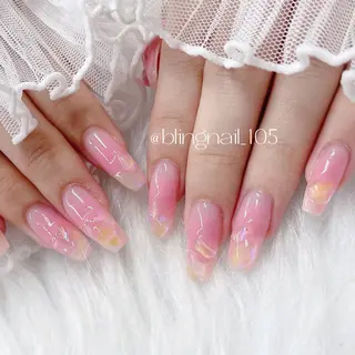 ネイル 23時まで❤︎韓国、 ワンホンネイルのネイルデザイン