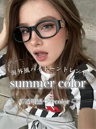 ロング 艶髪ハイトーンカラー 渋谷🎀ririkaのヘアスタイル