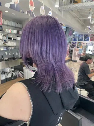 セミロング 🍭ハイトーン/ デザインカラー🦄のヘアスタイル