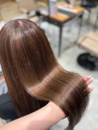 セミロング カラー 新宿透明感カラー 髪質改善/吉川怜奈のヘアスタイル