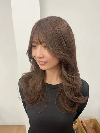 セミロング カラー ヘアアレンジ HIROKO / 透明感暖色カラー🎀のヘアスタイル