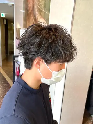 パーマ メンズ ふくどめ りなのヘアスタイル