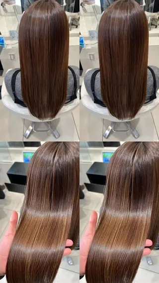 ロング ☃️顔周りレイヤー グレージュSHUTOのヘアスタイル