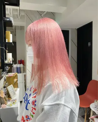 セミロング カラー fuka/梅田/ ミルクティーベージュのヘアスタイル