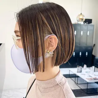 ミディアム カラー DEAN所属・KEIGO/パーマ ハイトーン/DEANのヘアスタイル