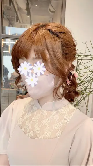 セミロング ヘアアレンジ 透明感カラー✨艶髪 制作🌱山根あゆみのヘアスタイル