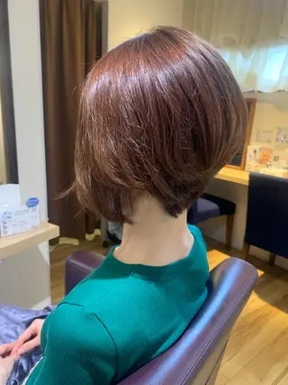 ショート カラー パーマ ヘアアレンジ メンズ キッズ ORGA所属・飯塚 朋代のヘアスタイル