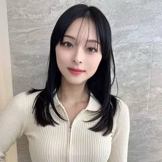 セミロング 池袋/似合わせ/縮毛 髪質改善【ugen】のヘアスタイル