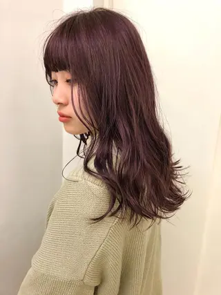 セミロング カラー 安藤 佑衣のヘアスタイル